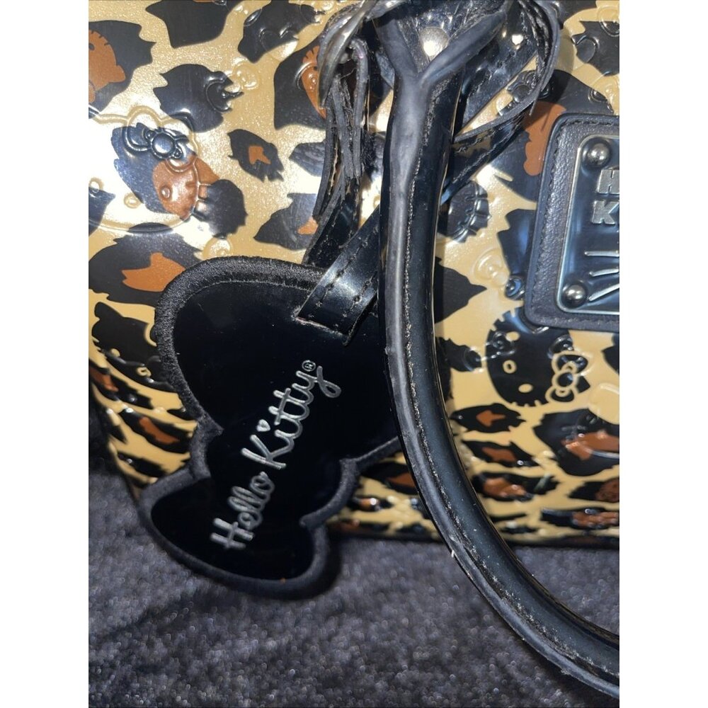 Hello Kitty Leopard Print Handbag With Black Hand… - image 3